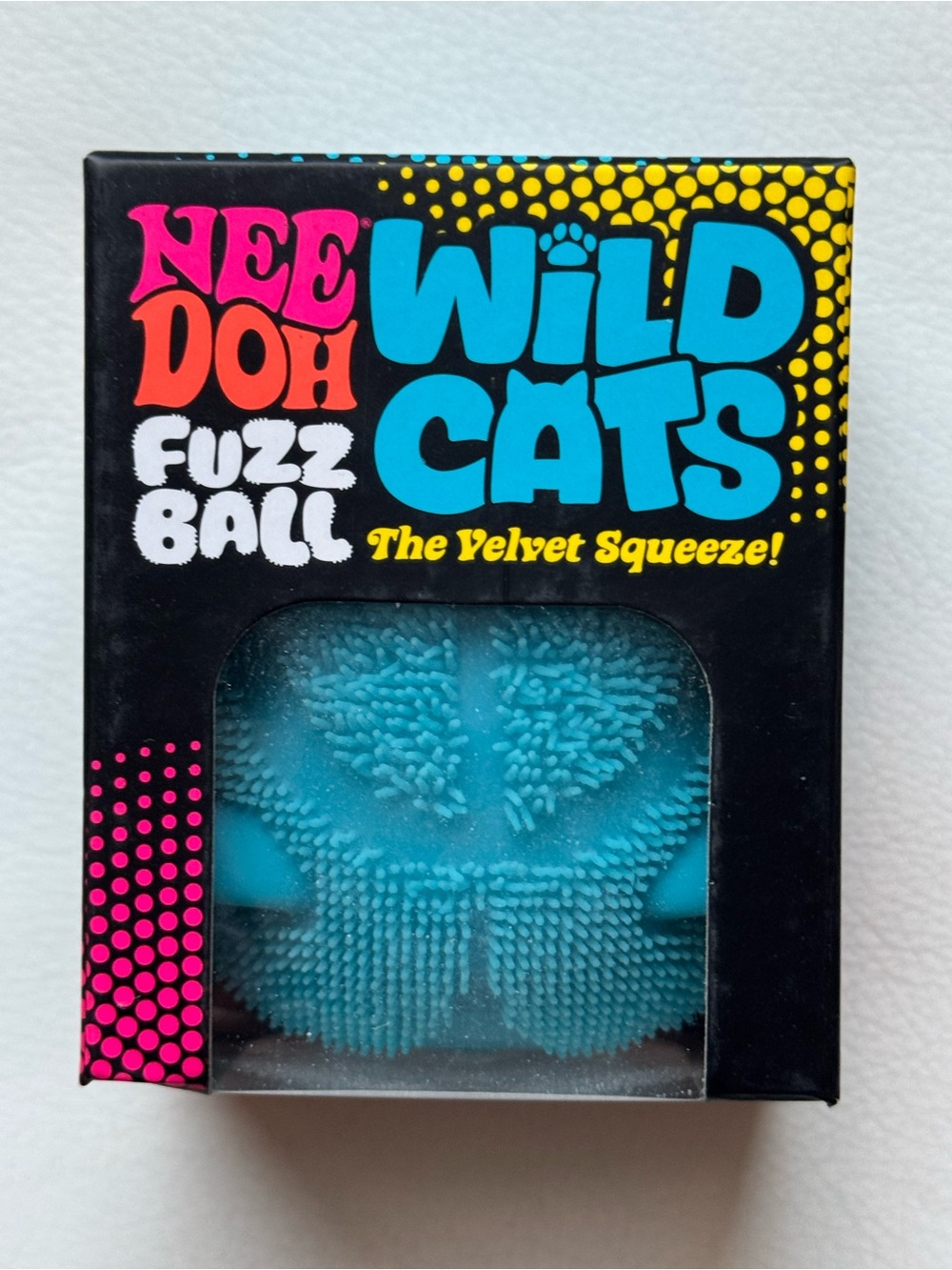 💙RARE NeeDoh Wild Cats Fuzz Ball Blue Peace Squishy Squeeze NEW SHIPS TODAY!